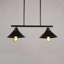 DecorBites™ Retro Loft Metal Island Pendant Light Fixture - Black Finish, Conical Design, 2/3 Lights - Kitchen Ceiling Lighting
