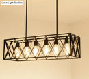 Industrial black cross framed pendant ceiling light for dining table