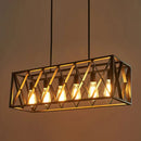Industrial black cross framed pendant ceiling light for dining table