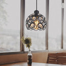 Industrial black crystal k9 pendant lamp kitchen island chandelier