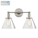 Industrial black double cone glass wall sconce bedroom light fixture