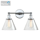 Industrial black double cone glass wall sconce bedroom light fixture