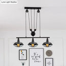Industrial black farmhouse barn island pendant kitchen pulley light
