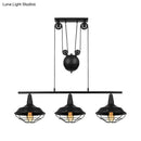 Industrial black farmhouse barn island pendant kitchen pulley light