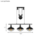 Industrial black farmhouse barn island pendant kitchen pulley light