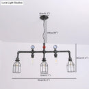 Industrial black gauge metal island lighting kitchen pipe chandelier