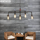 Industrial black gauge metal island lighting kitchen pipe chandelier