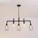 Industrial black gauge metal island lighting kitchen pipe chandelier