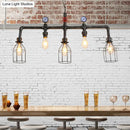 Industrial black gauge metal island lighting kitchen pipe chandelier