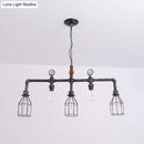 Industrial black gauge metal island lighting kitchen pipe chandelier