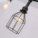 Industrial black gauge metal island lighting kitchen pipe chandelier