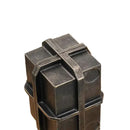 Industrial black geometric block binding metal bookends living room