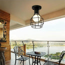 Industrial black geometric cage flush mount ceiling light bedroom