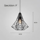 Industrial black geometric cage light frame pendant – dining room