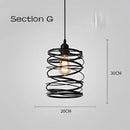 Industrial black geometric cage light frame pendant – dining room