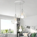 Black Geometric Wireframe Pendant Light for Dining