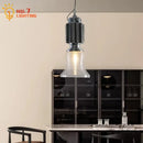 Industrial black glass chrome pendant light for dining room