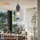 Industrial black glass chrome pendant light for dining room