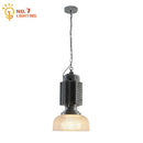 Industrial black glass chrome pendant light for dining room