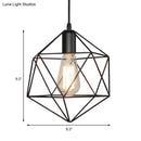 Industrial black & gold geometric cage pendant light kitchen 3 pack