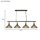 Industrial black & gold metal pendant dining room light e26 e27