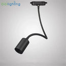 Industrial black gooseneck track lighting – clothing store fixture