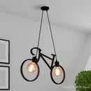 Industrial black iron bike chandelier dining room pendant light