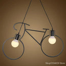 Industrial black iron bike chandelier dining room pendant light