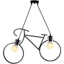 Industrial black iron bike chandelier dining room pendant light