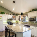 Industrial black iron cage chandelier kitchen pendant light