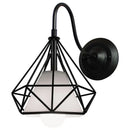 Industrial black iron cage wall sconce bedroom edison bulb light