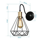 Industrial black iron cage wall sconce bedroom edison bulb light