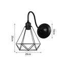 Industrial black iron cage wall sconce bedroom edison bulb light
