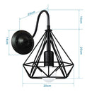 Industrial black iron cage wall sconce bedroom edison bulb light