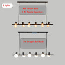 Industrial black kitchen island chandelier with edison bulbs