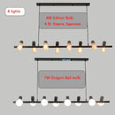 Industrial black kitchen island chandelier with edison bulbs