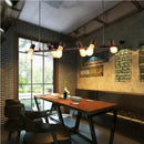 Industrial black kitchen island chandelier with edison bulbs