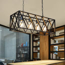 Industrial black lattice chandelier – dining room pendant light