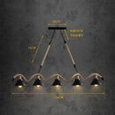 Industrial black led chandelier dining room conical rope pendant