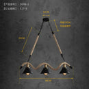 Industrial black led chandelier dining room conical rope pendant