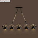 Industrial black led chandelier dining room conical rope pendant