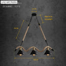 Industrial black led chandelier dining room conical rope pendant