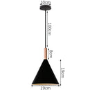 Industrial black matte aluminum pendant light kitchen wood accents
