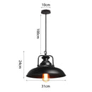 Industrial black matte aluminum pendant light kitchen wood accents