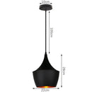 Industrial black matte aluminum pendant light kitchen wood accents