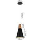 Industrial black matte aluminum pendant light kitchen wood accents