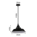 Industrial black matte aluminum pendant light kitchen wood accents