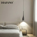Industrial black matte cement pendant light bedroom teardrop lamp