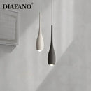 Industrial black matte cement pendant light bedroom teardrop lamp
