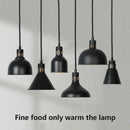Industrial black matte electric food heating pendant light kitchen